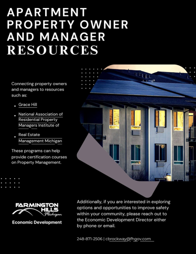 Aparment Property Owner & Manager Resources Flyer